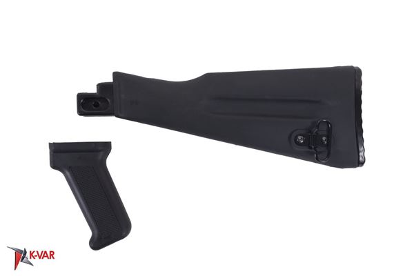 Picture of Arsenal AK47 / AK74 Warsaw Length Black Buttstock and Pistol Grip Set for Stamped Receivers