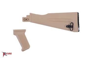 Picture of Arsenal Desert Sand Warsaw Pact Length Buttstock and Pistol Grip for Stamped Receivers