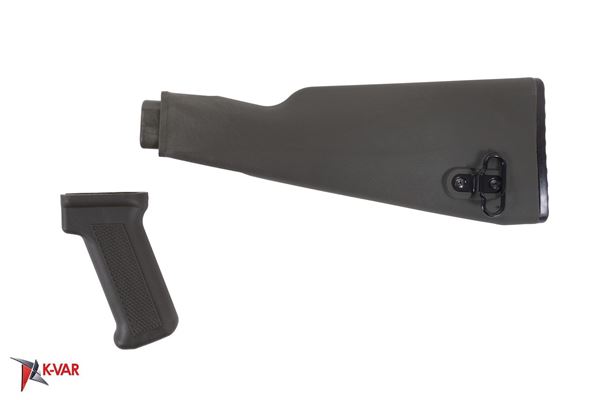 Arsenal Intermediate Length OD Green AK47 Buttstock and Pistol Grip Set for Milled Receivers