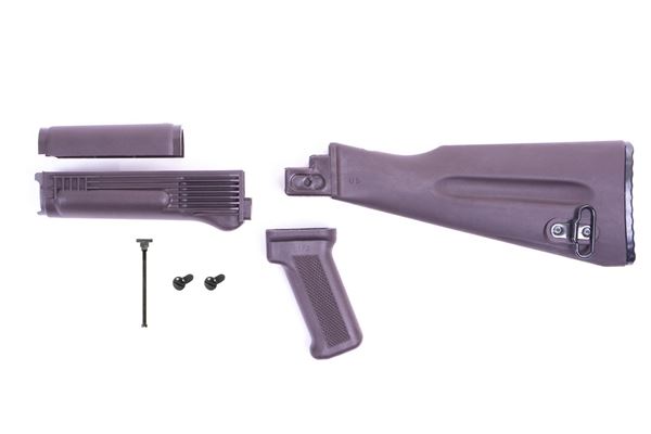 Picture of Arsenal 4-Piece Mil-Spec Warsaw Length Plum Polymer Buttstock Set for Stamped Receivers with Hardware