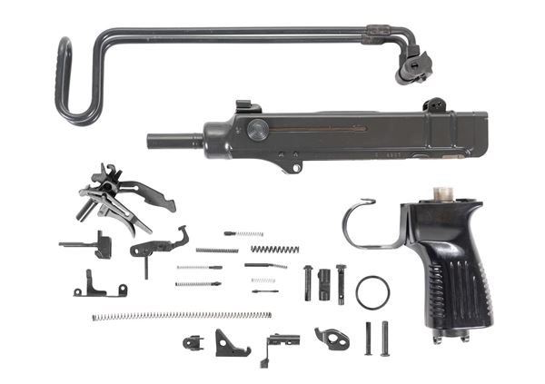Picture of VZ 61 Skorpion parts kit, includes all components, except receiver, Painted, black grip